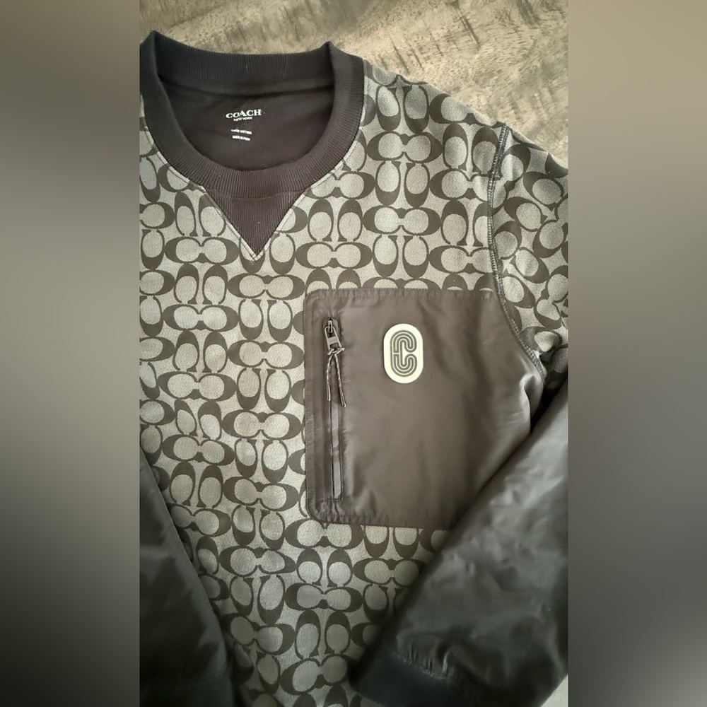 Coach Gray Patterned Lightweight Jacket/Used - image 3